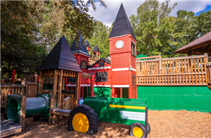 A play area inspired by the famous clock tower of Samford Hall, found at Hickory Dickory Park.